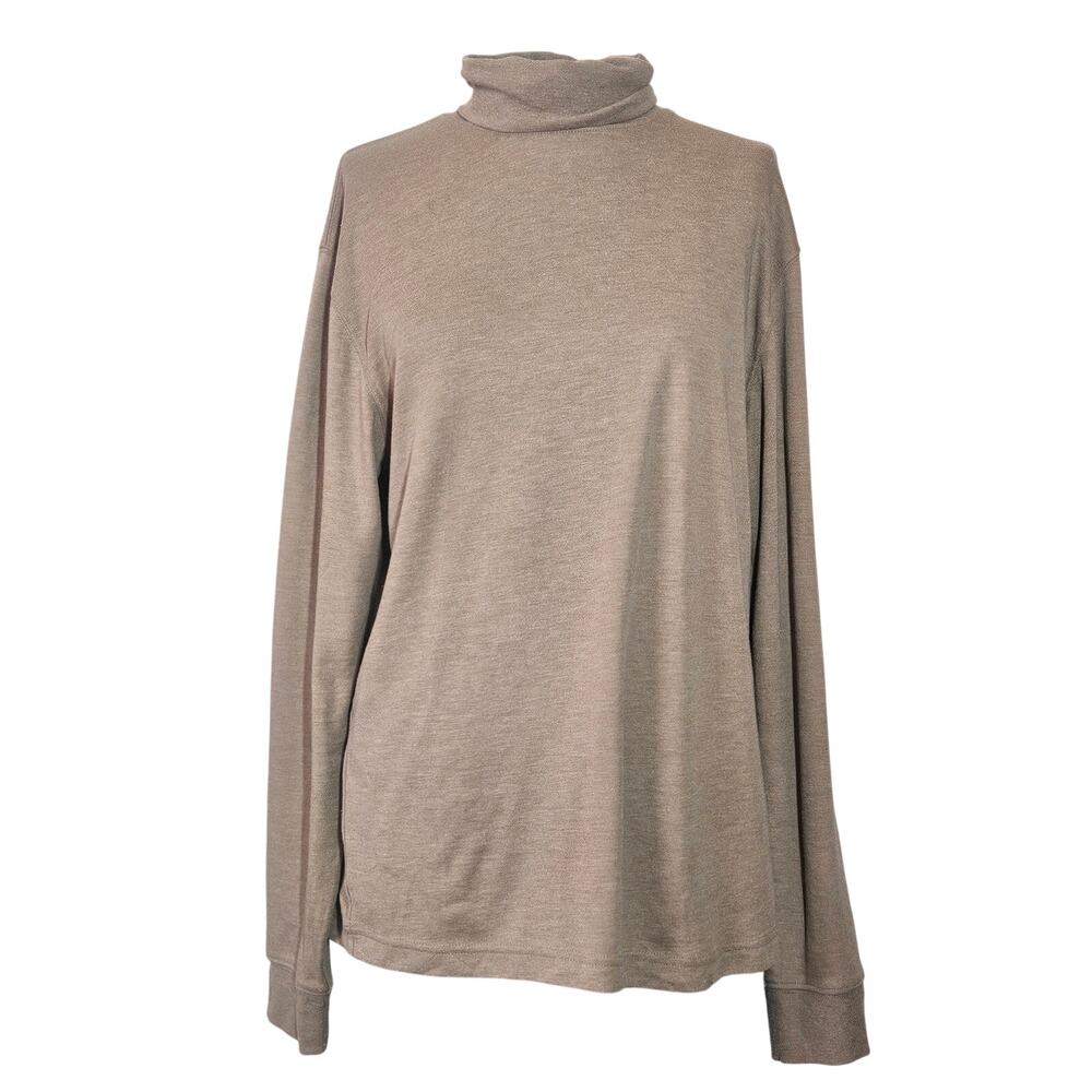 Tan Cotton Blend Turtleneck Size Small